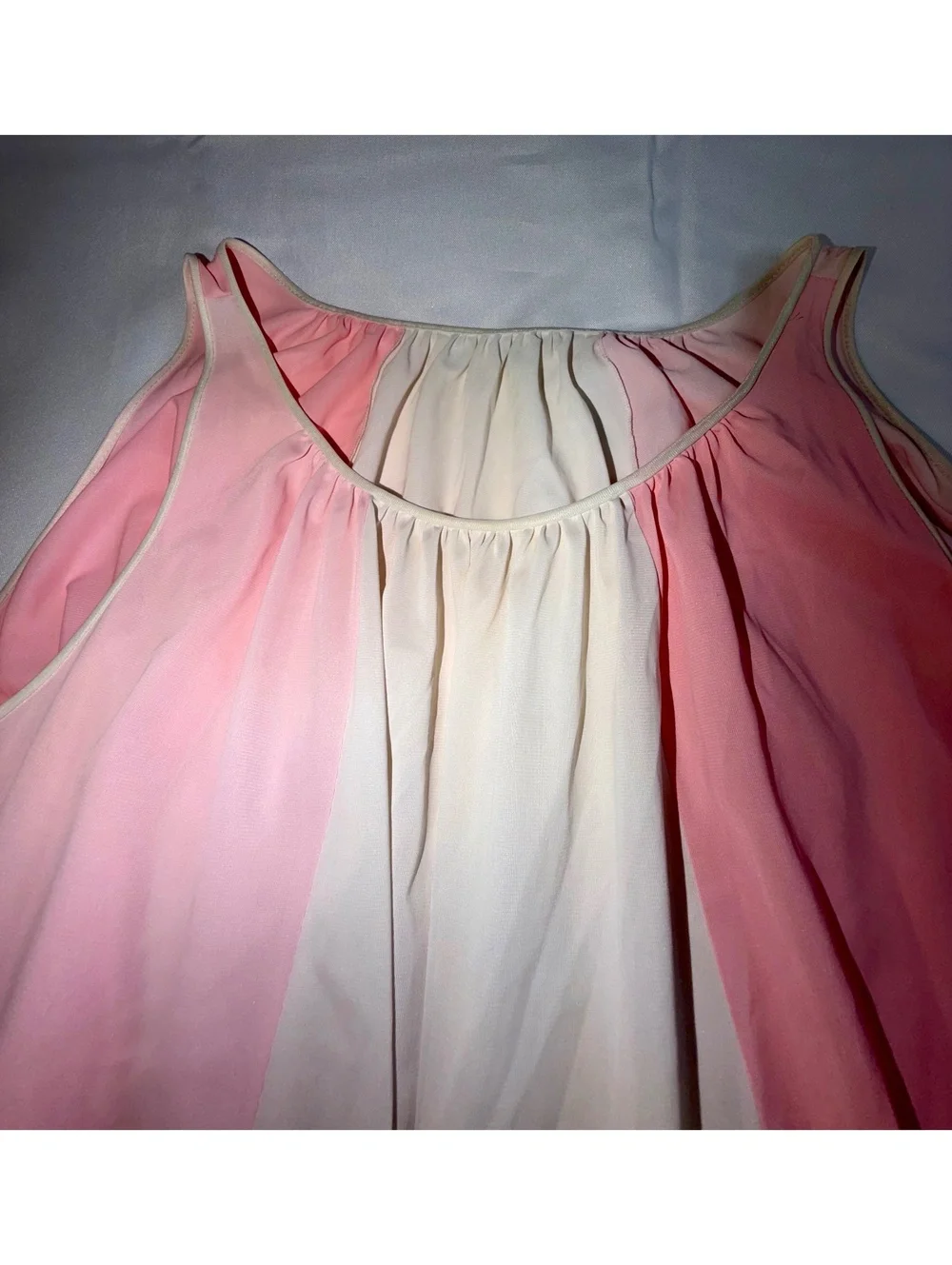Vintage Vanity Fair Pink and Cream Nightgown Slip Dress